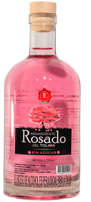 Aguardiente rosado sin azúcar